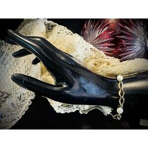 Vintage Richelieu Signed & Stamped Faux Pearl and 12k Gold Filled Bracelet